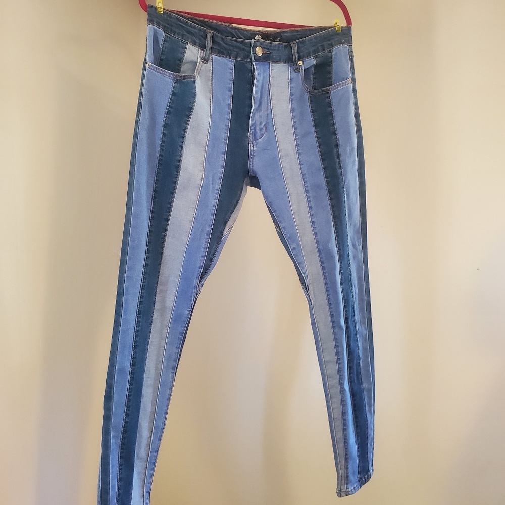 Filthy Wealth Striped Denim Jeans 36